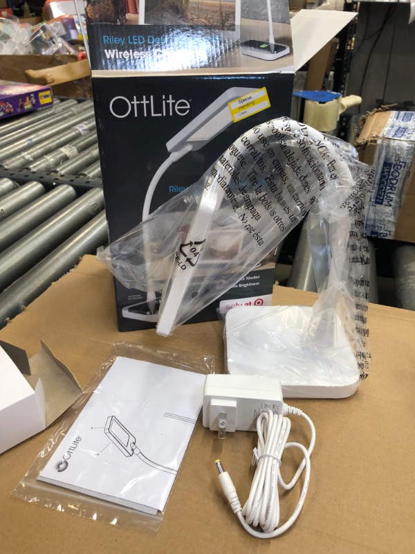 Photo 2 of LED Riley Wireless Charging Desk Lamp White - OttLite