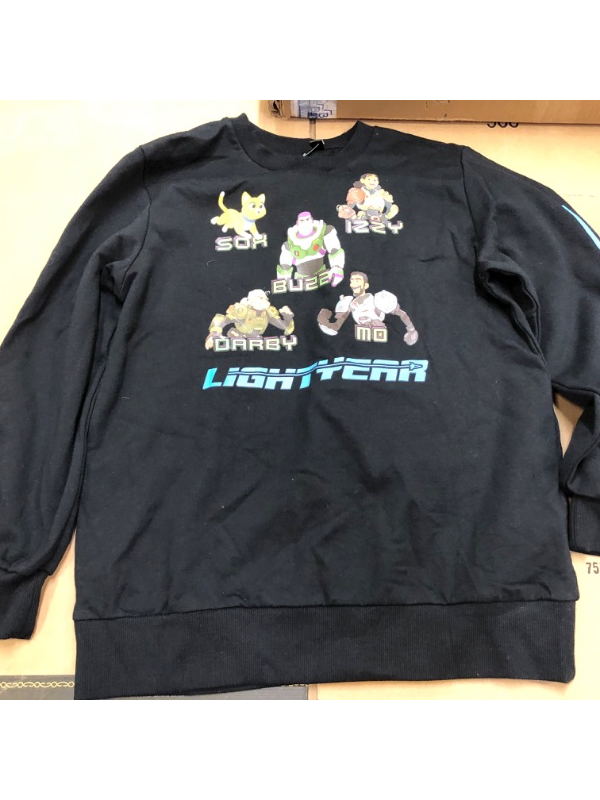 Photo 2 of Boys' Disney Buzz Lightyear Pullover Sweatshirt - Black  Size  L