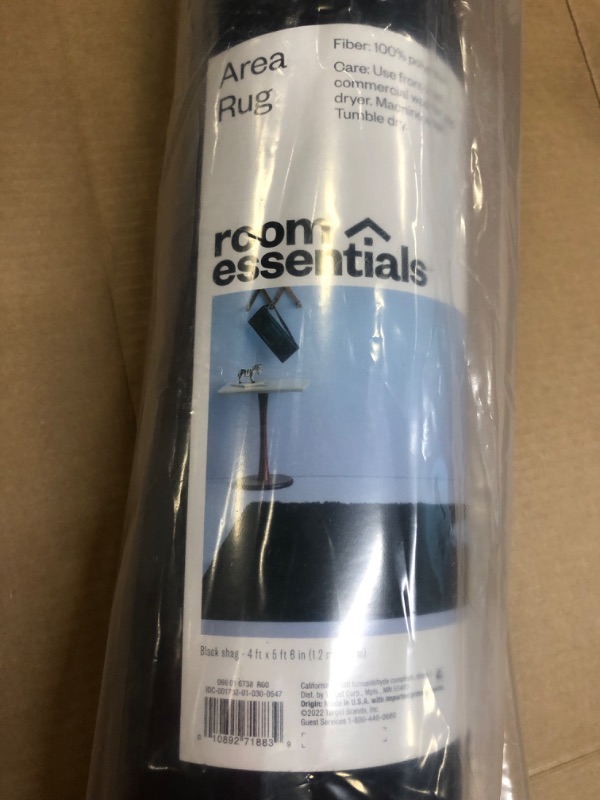 Photo 2 of 4'x5'5" Shag Rug Black - Room Essentials---factory sealed