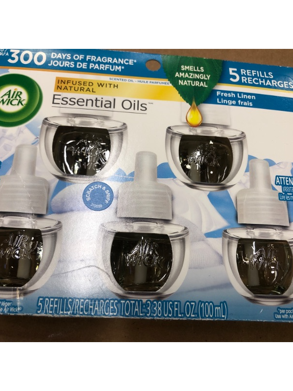 Photo 2 of 0.67 oz. Fresh Linen Scented Oil Plug-In Air Freshener Refill (5-Count)