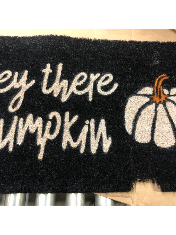 Photo 2 of 1'6"x2'6" 'Hey There' Pumpkin Doormat Off White - Room Essentials™

