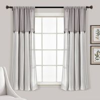 Photo 1 of 1pc Light Filtering Farmhouse Linen Button Window Curtain Panel - Lush Décor

