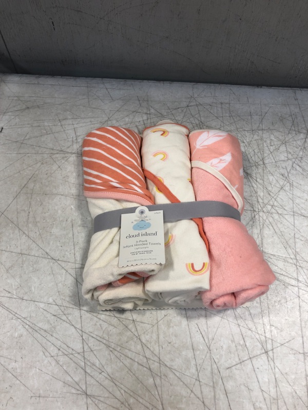 Photo 2 of Baby Girls 3pk Earth  Sky Hooded Towel - Cloud Island Pink