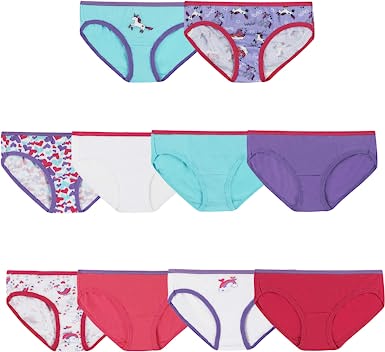 Photo 1 of 12 pack Hanes Girls' Hipster Underwear Pack, Cotton Hipster Panties (Colors/Patterns May Vary---size 12