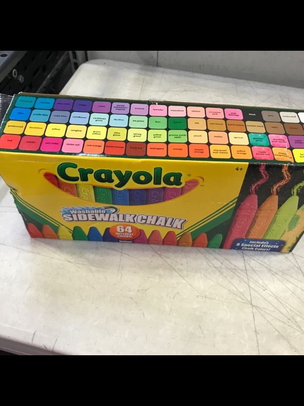 Photo 2 of Crayola Washable Sidewalk Chalk 64 Colors