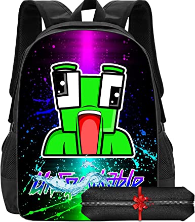 Photo 1 of Cartoon Game Backpack, Gameplayer Large Capacity Laptop Backpack with Side Pockets and Pencil Case for Youth Teens
