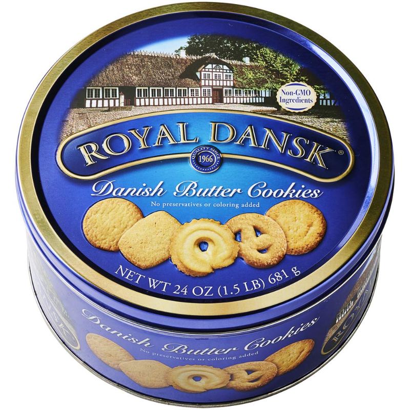 Photo 1 of 2 PK Royal Dansk Danish Cookies Tin, butter, 24 Ounce BB 12/6/23
