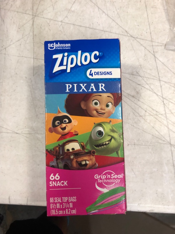 Photo 2 of Ziploc Brand Snack Bags featuring Disney and Pixar Designs, 66 ct