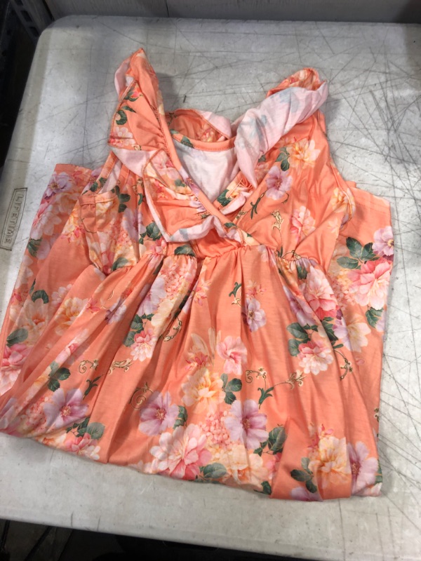 Photo 3 of BesserBay Girl's Casual Ruffle Elastic Neckline Off Shoulder Floral Midi Dress 3-14 Years  -- Size 8 --
