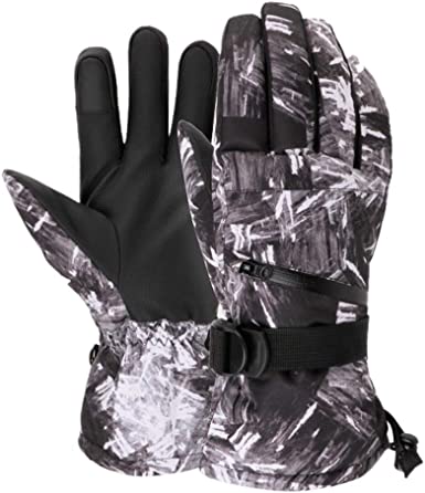 Photo 1 of YVO Ski Gloves, Winter Warm Gloves Men Women, Waterproof, Windproof, Touch Screen Index Finger, Non-Slip PU Palm, with Small Zipper Pocket, -30°C Cold Resistant, for Teenagers Adults Unisex (Black XL) -- Factory Sealed --
