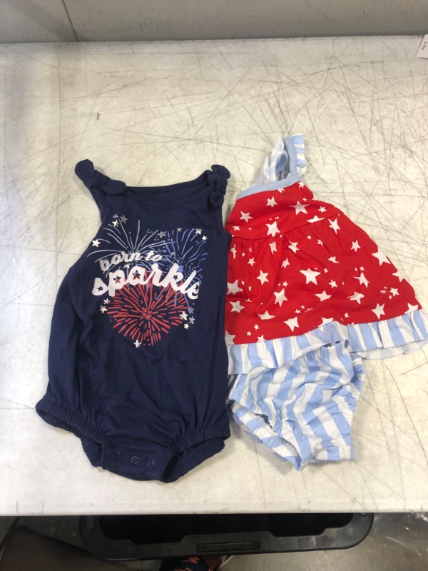 Photo 2 of Baby Girls' 2pk Americana Romper - Cat & Jack Navy Blue Size  3-6M