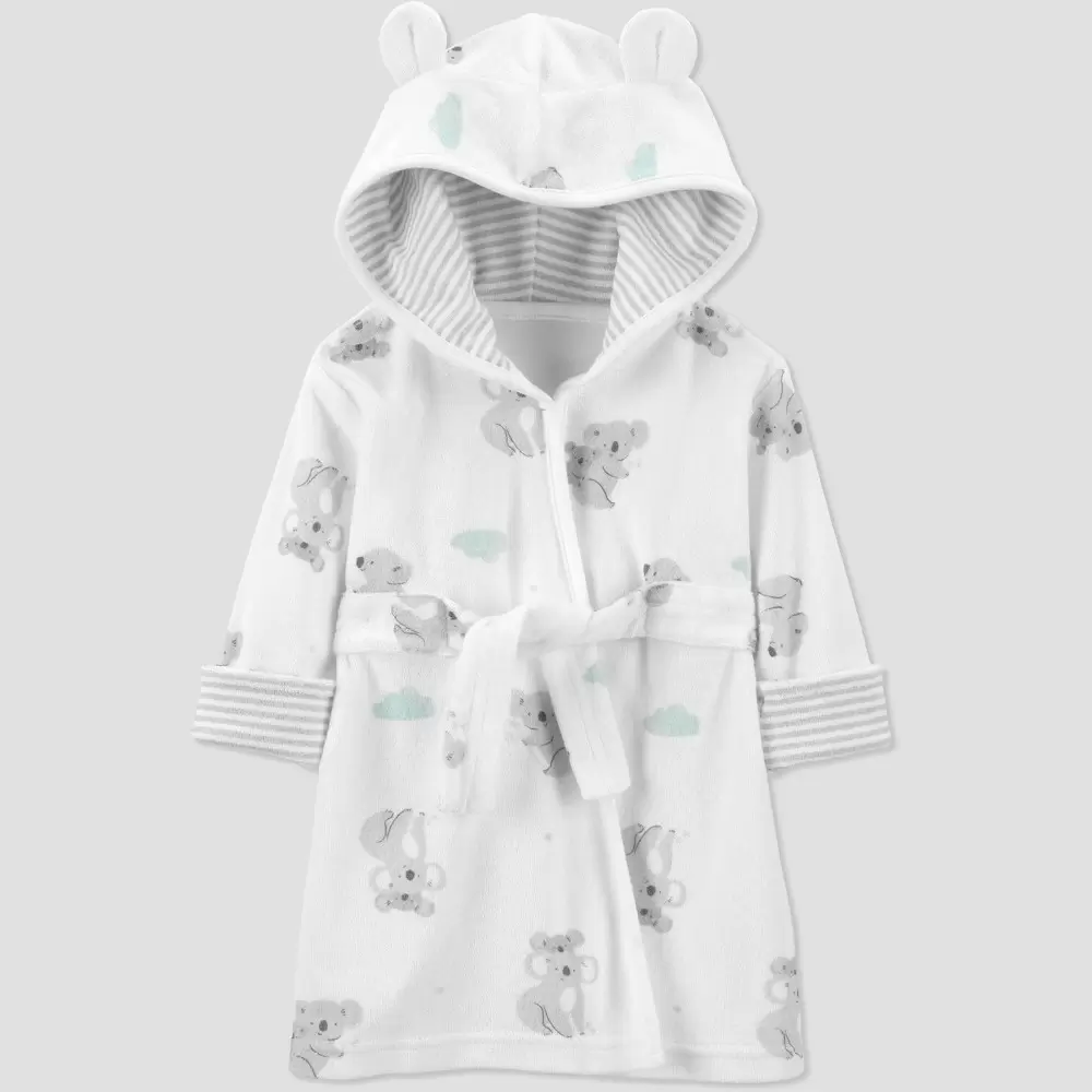 Photo 1 of Baby Koala Bath Robe - Just One You made by carter's White/Gray Size 0-9 Months -