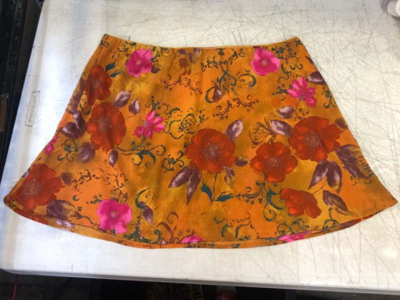 Photo 2 of  Women's Chiffon Slip Mini Skirt - Wild Fable Gold Floral Size XL