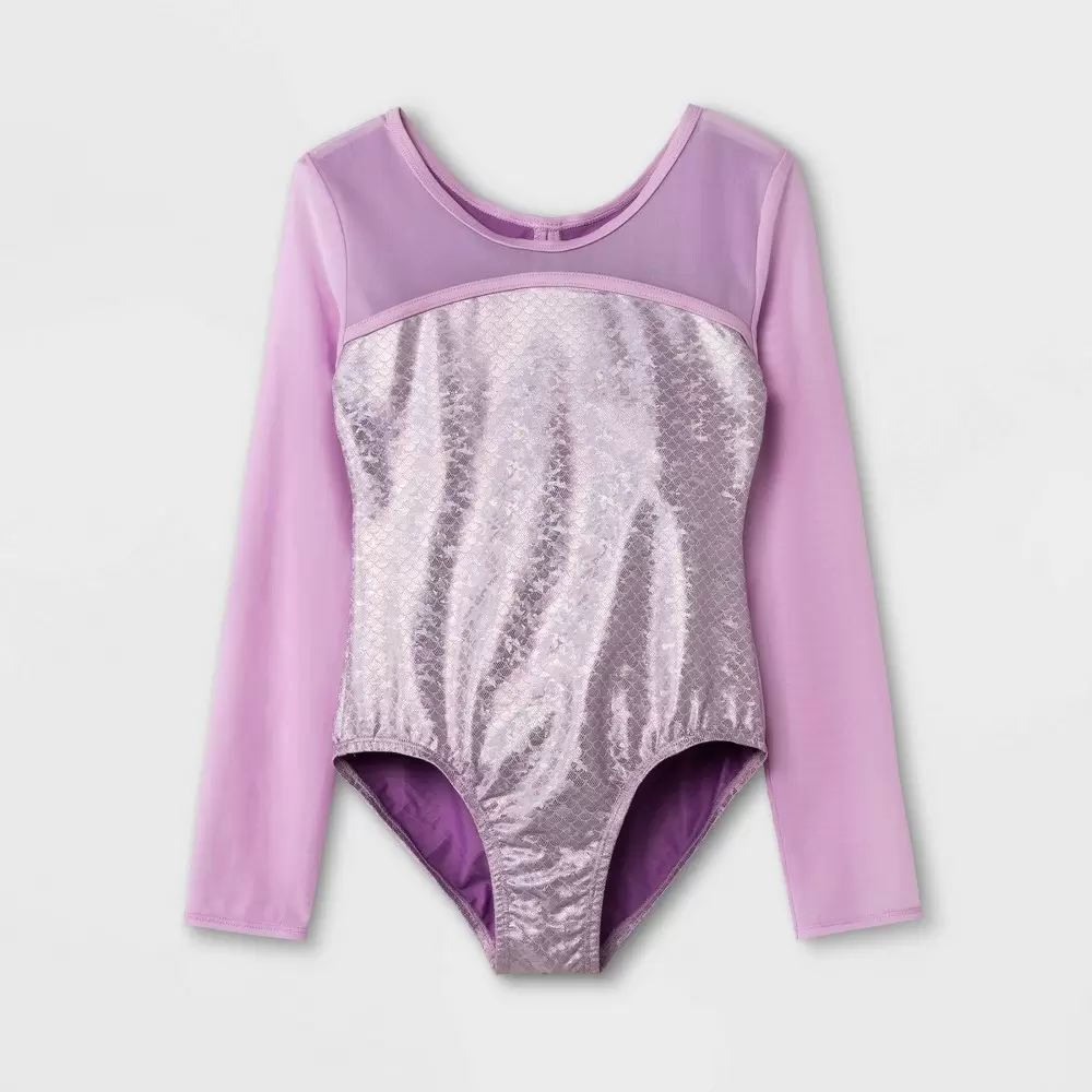 Photo 1 of  Girls' Long Sleeve Shimmer Animal Gymnastics Leotard Size XS 