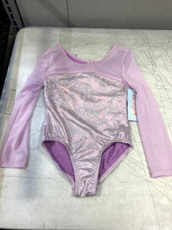 Photo 2 of  Girls' Long Sleeve Shimmer Animal Gymnastics Leotard Size S 