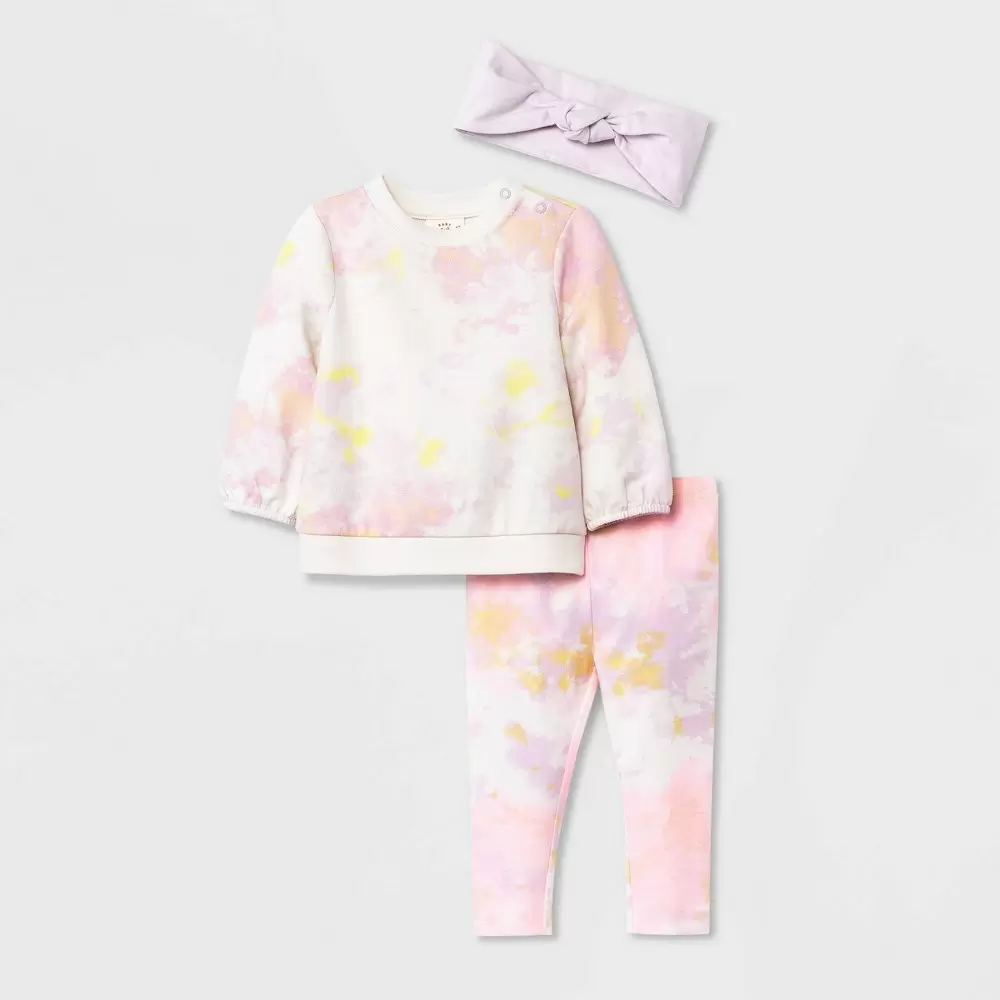 Photo 1 of Baby Girls' Tie-Dye Sweatshirt & Bloomer Set with Headband ,Pant Not Included and Undies Both Size 18M