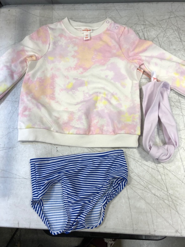 Photo 2 of Baby Girls' Tie-Dye Sweatshirt & Bloomer Set with Headband ,Pant Not Included and Undies Both Size 18M