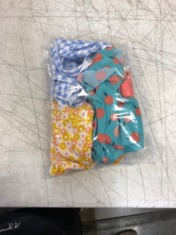 Photo 4 of  Carter's Just One You Baby Girls' Floral Print One Piece and Baby Girls' Fruit Print One Piece Swimsuit and Blue Plaid One Piece Swimsuit  All  Size 0-3 Months 