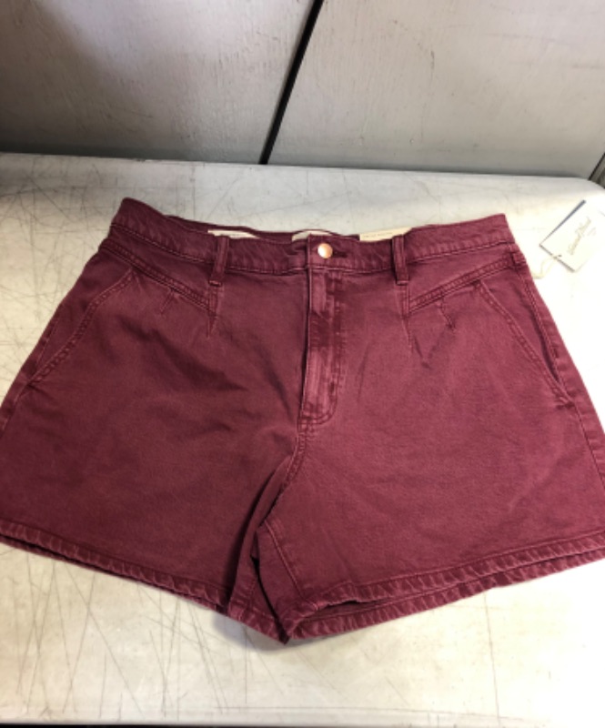 Photo 2 of  Women's High-Rise A-Line Midi Jean Shorts - Universal Thread Berry Purple Size 4