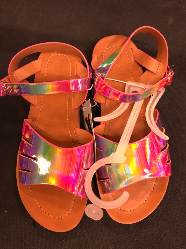 Photo 2 of Girls' Lillian Rainbow Print Ankle Strap Sandals - Cat & Jack, Size 5
