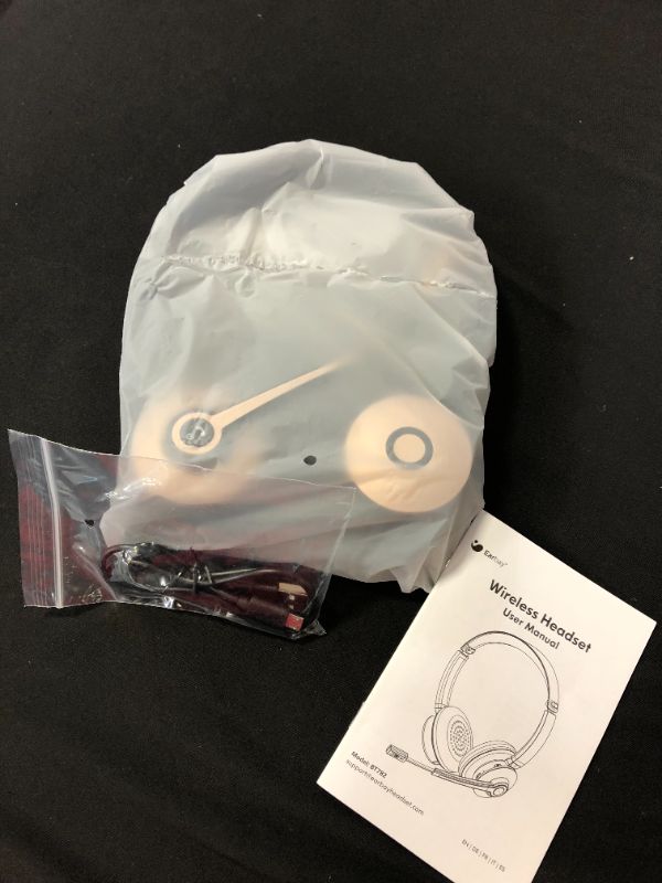 Photo 3 of Bluetooth Headset, Wireless Headphones with Microphone Noise Cancelling, On Ear Headphones with Mic Mute, Handsfree PC Headsets for Zoom/Ms Teams/Skype 26H Playtime|Dual Connect|Laptop|iPhone|Tablet
