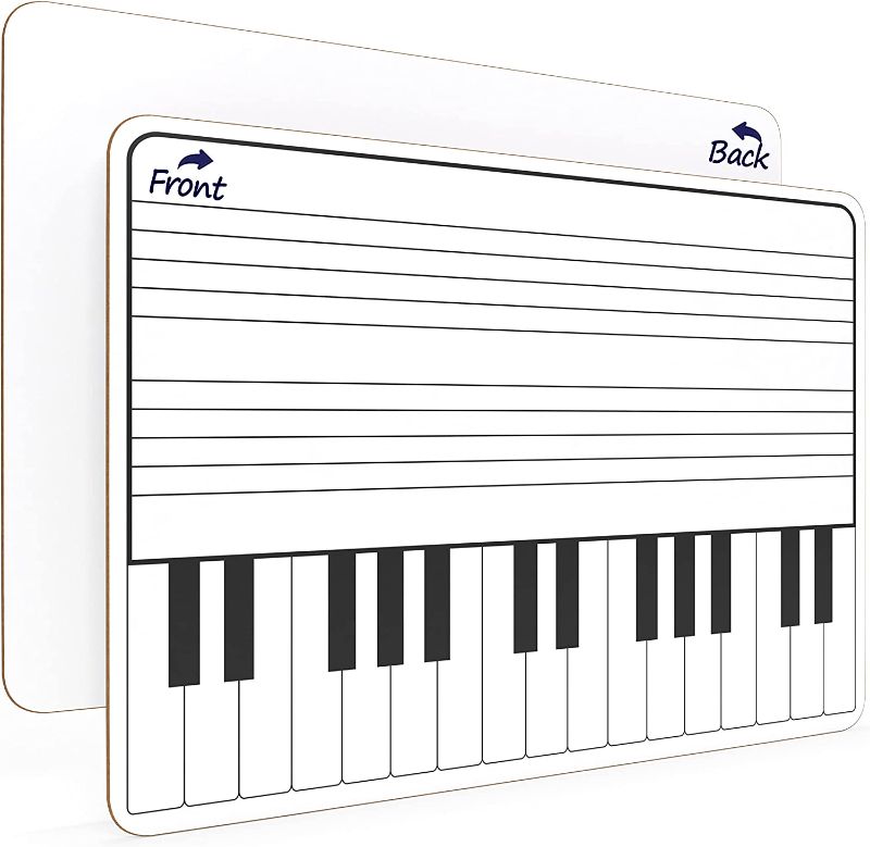 Photo 1 of 11 x 14 Inch Keyboard Practice Dry Erase White Board Lapboard l Durable Portable Double Sided Music Whiteboard for Kids Students, Musicians and Home---10 pack
