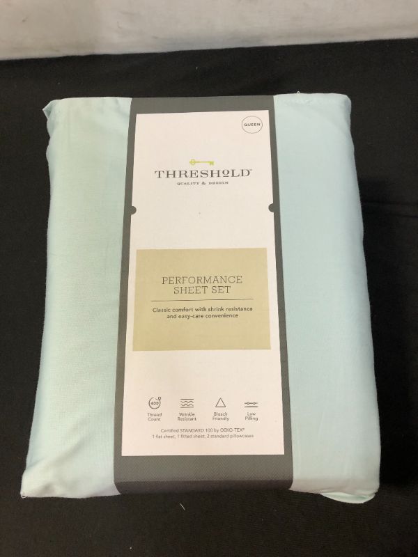 Photo 3 of 400 Thread Count Solid Performance Sheet Set - Threshold™(queen)

