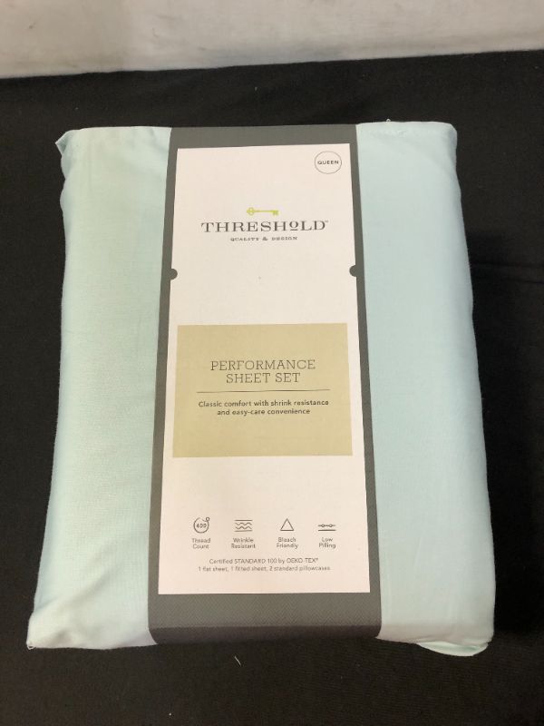 Photo 3 of 400 Thread Count Solid Performance Sheet Set - Threshold™(queen)