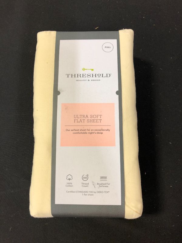 Photo 2 of 300 Thread Count Ultra Soft Flat Sheet - Threshold™---size Full
