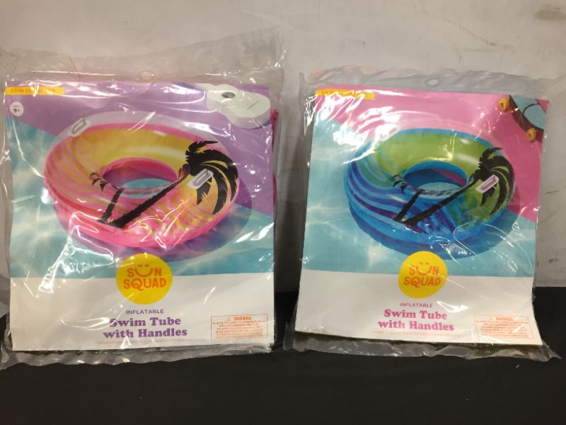 Photo 1 of  Swim Tubes with Handles - Sun Squad 2 PACK 1 PINK AND 1 BLUE