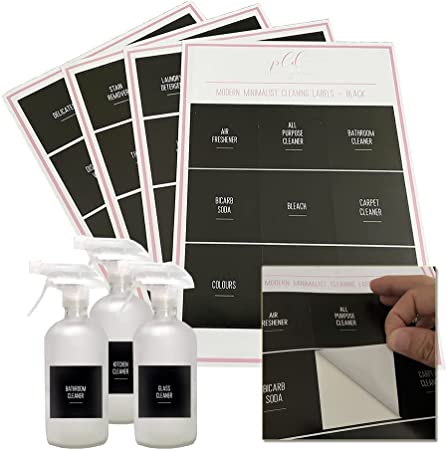 Photo 1 of 45 Minimalist Home Laundry Labels for Organizing - Bathroom Soap Dispenser Labels, Laundry Room Labels, Cleaning Labels - Dish Soap Dispenser for Kitchen (Modern Minimalist Cleaning Labels-Black)