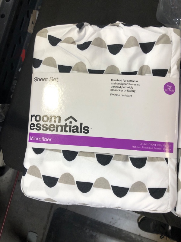 Photo 2 of Printed Microfiber Sheet Set - Room Essentials
Twin XL