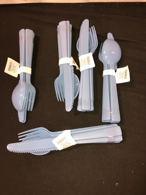 Photo 2 of 6pc Plastic Silverware Set - Room Essentials™ BLUE , 5 COUNT 