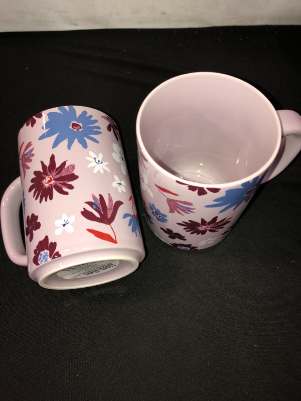 Photo 2 of 16oz Stoneware Floral Mug - Room Essentials™ 2 COUNT 