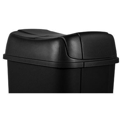 Photo 2 of 13.3gal Pivot Lid Waste Can Black - Room Essentials™