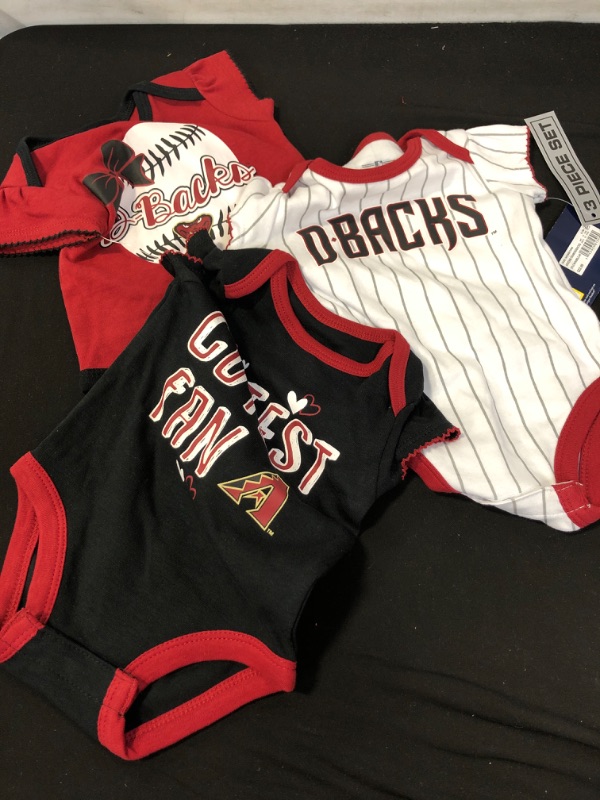 Photo 1 of Arizona Diamondbacks Set of 3 BABY ONESIES / CREEPERS , SIZE 0/3M... 2 COUNT 