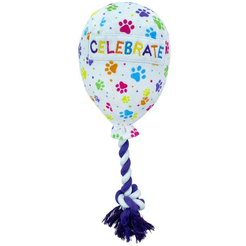 Photo 1 of  Plush Celebration Balloon with Rope Dog Toy - 12
