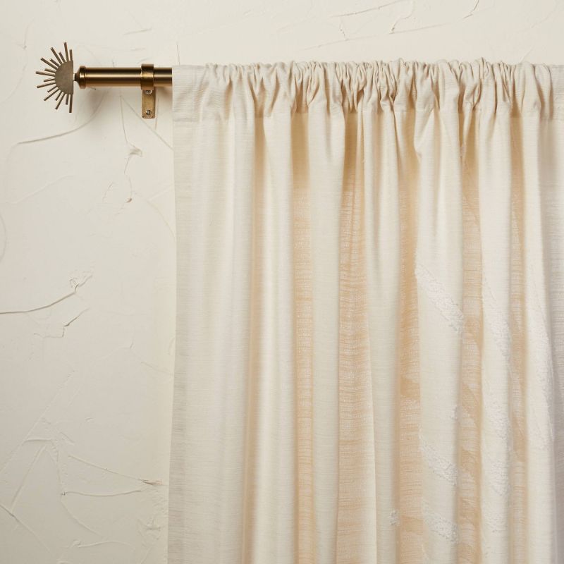 Photo 1 of 1pc 50"x84" Light Filtering Sunburst Window Curtain Panel Ivory - Opalhouse™ Designed with Jungalow™

