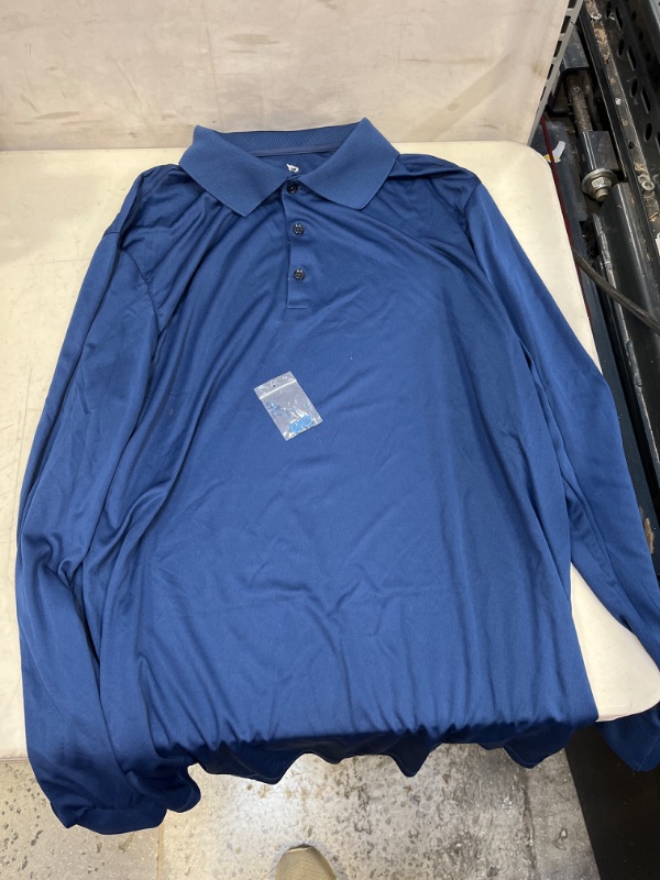 Photo 2 of BALEAF Men's UPF 50+ Sun Protection Golf Polo Shirt Long Sleeve Tennis Quick Dry Shirt Performance Active Workout Shirt, SIZE L