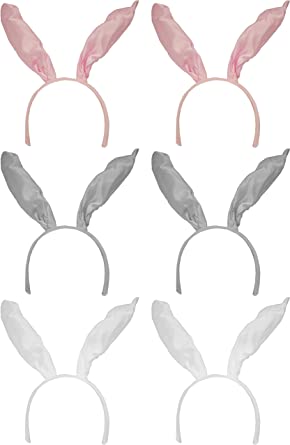 Photo 1 of Black Duck Brand Set of 6 Bunny Ear Headbands! Perfect for Spring Costumes! Fully Posable Ears!
