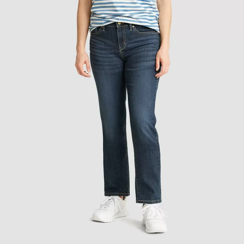 Photo 1 of DENIZEN from Levi's Women's Mid-Rise Modern Slim Jeans - Dark Blue 2 Short
