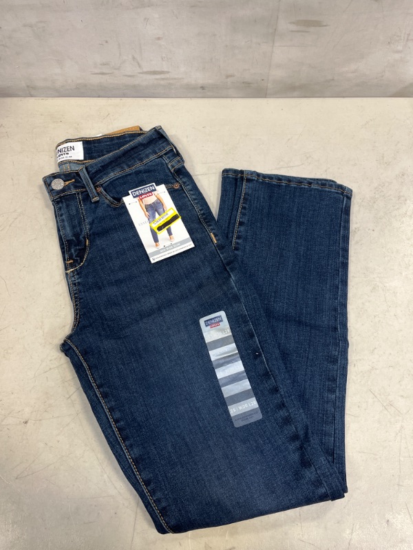 Photo 2 of DENIZEN from Levi's Women's Mid-Rise Modern Slim Jeans - Dark Blue 2 Short
