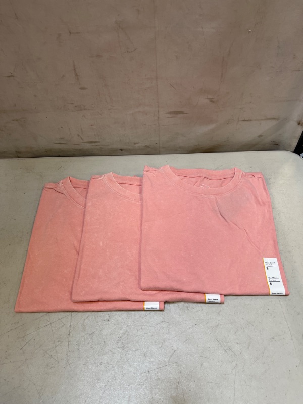 Photo 2 of 3PCS - Men's Short Sleeve T-Shirt - Original Use Light Pink - SIZE: S
