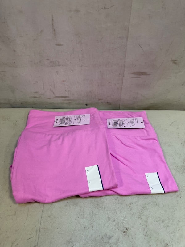 Photo 2 of 2 PCS - Women's Ultra Soft Bike Shorts - Wild Fable Vibrant Purple (LOOKS PINK) - SIZE : L
