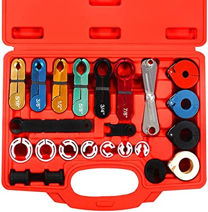 Photo 1 of 25PCS Fuel Line Disconnect Tool Set & Master Quick Disconnect Tool Kit for AC Fuel Line Transmission Oil Cooler Line Disconnects?Compatible with Most Ford Chevy GM Models,Red
