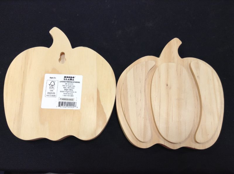 Photo 2 of 2 pack Freestanding Halloween Wood Layered Pumpkin - Mondo Llama	