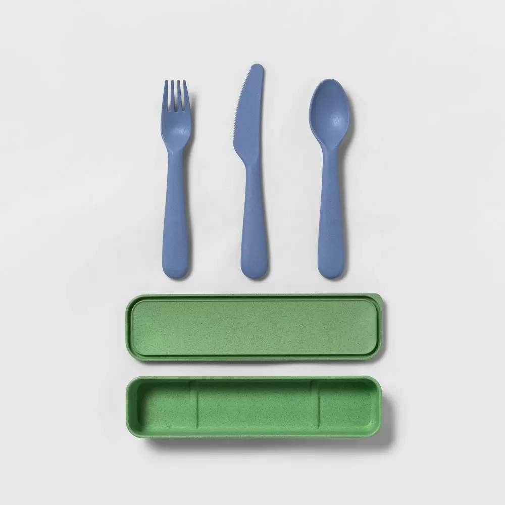 Photo 1 of 2 pack Flatware Set Green/Blue - Cat & Jack
