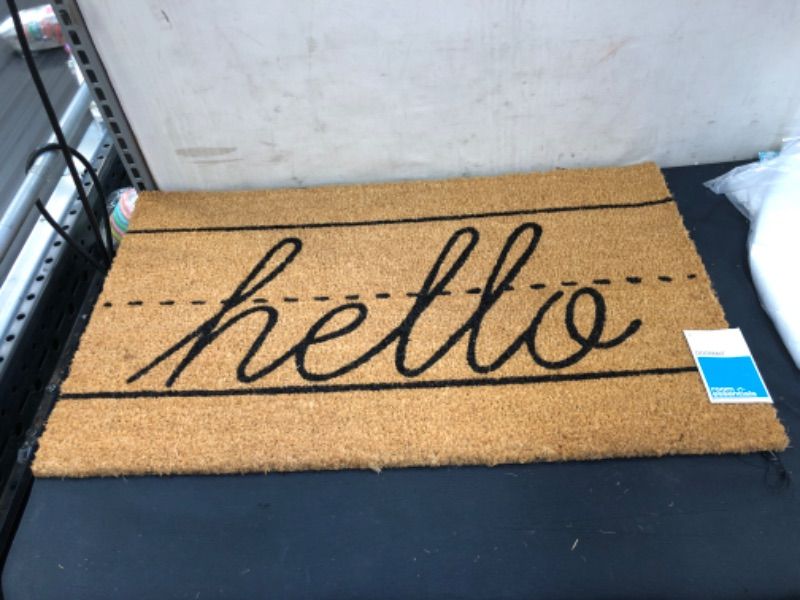 Photo 2 of 1'6x2'6 Hello Cursive Coir Doormat - Room Essentials
