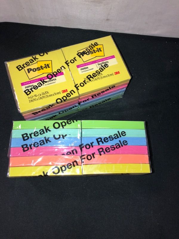 Photo 1 of Sticky Notes 3x3 in (24 Pads) Bright Colored Super Self Sticky Pads - 100 Sheets / Pad - Easy to Post for School, Office Supplies, Desk Accessories 24 PADS 2400 SHEETS TOTAL 