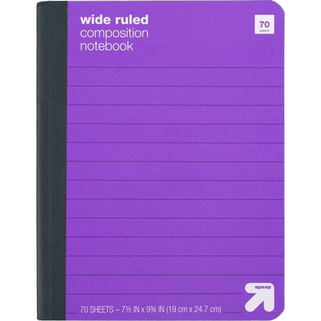Photo 1 of Wide Ruled Purple Hard Cover Composition Notebook - up & up , PURPLE  + PINK , 24 COUNT 